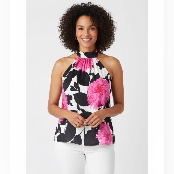 Trina Turk Tops - Trina Turk Silk Floral Print Halter Top Size L